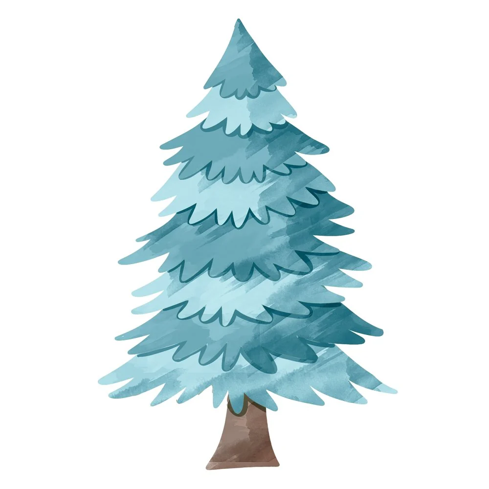 Winter Bear Tree Fabric Panel