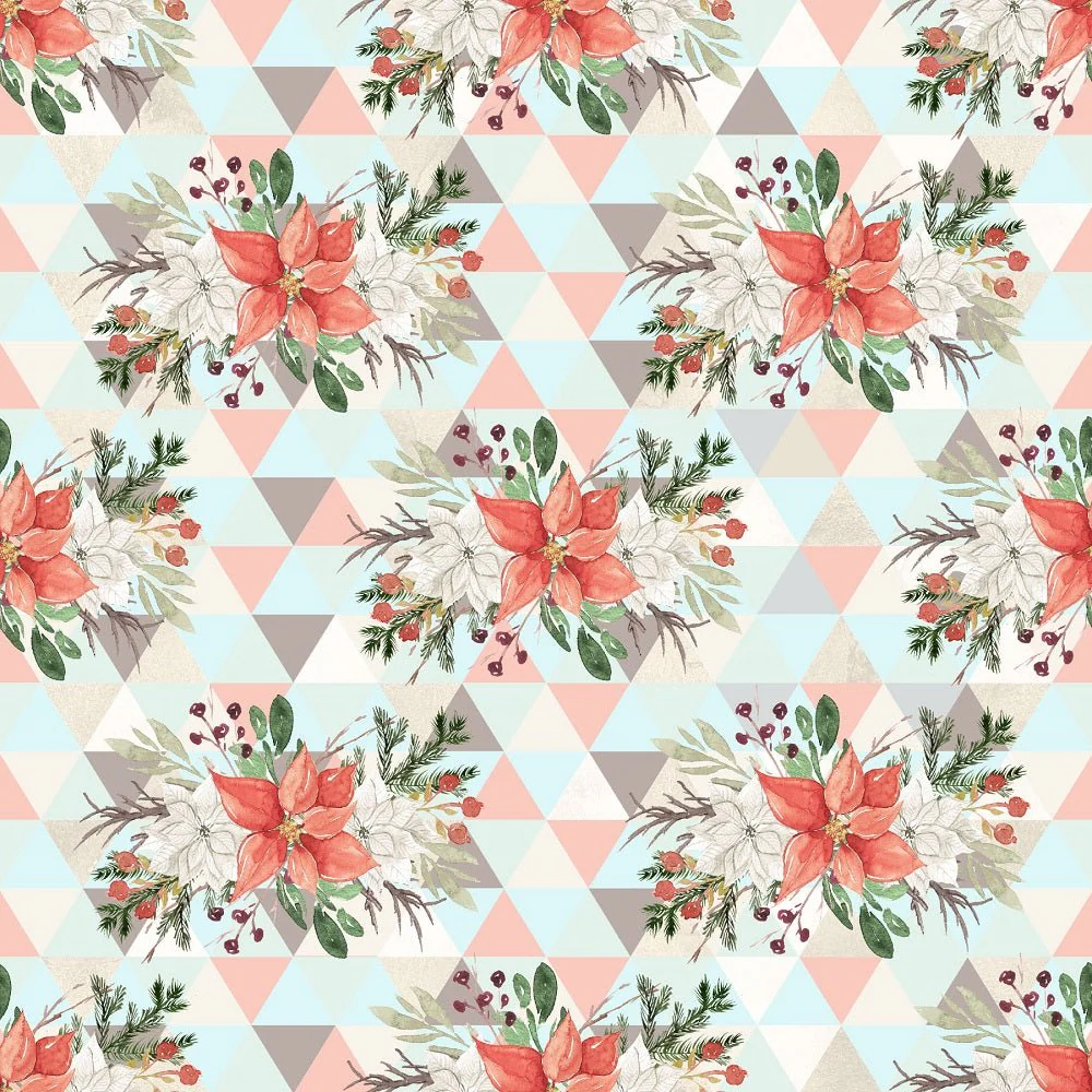 Winter Dreams Floral Triangles Fabric