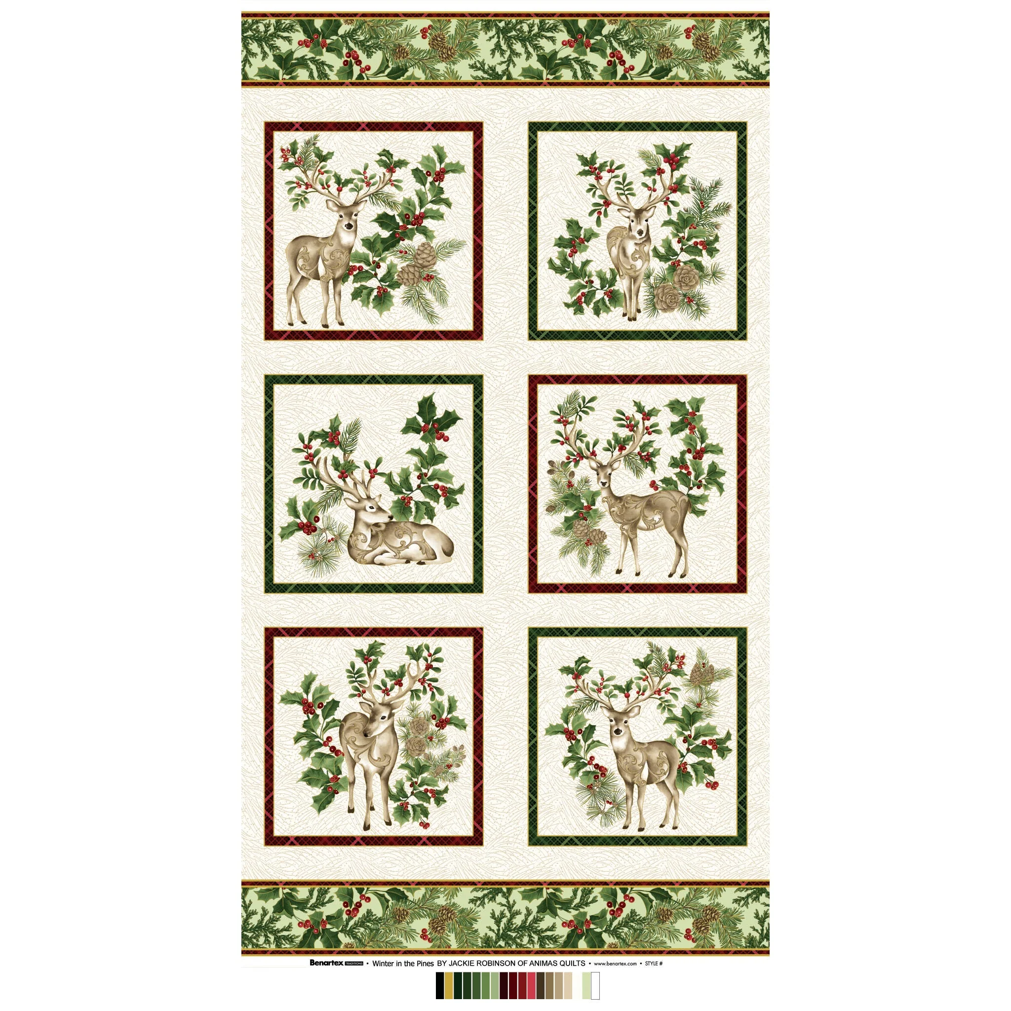 Winter In The Pines Fabric Collection - Fabric Panel Cream/Multi