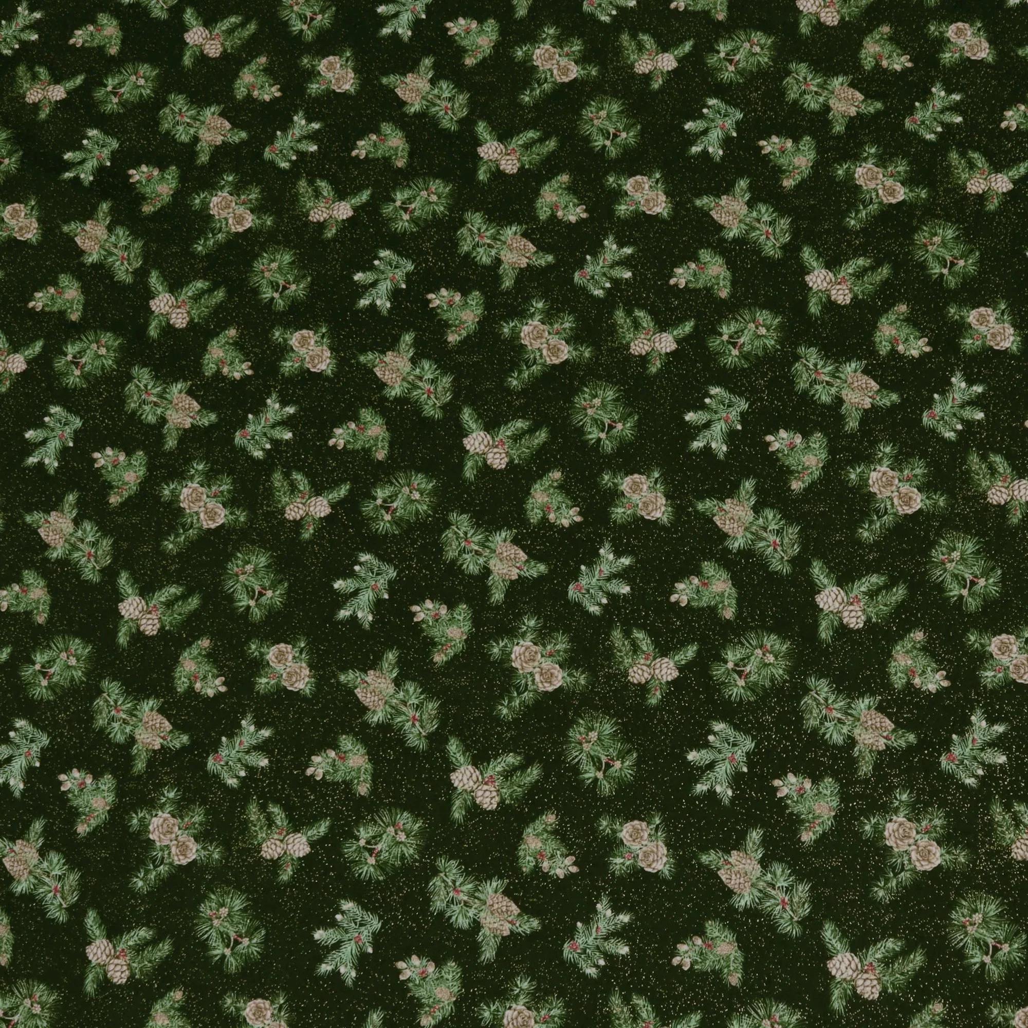 Winter In The Pines Fabric Collection - Pine Cones Dark Pine