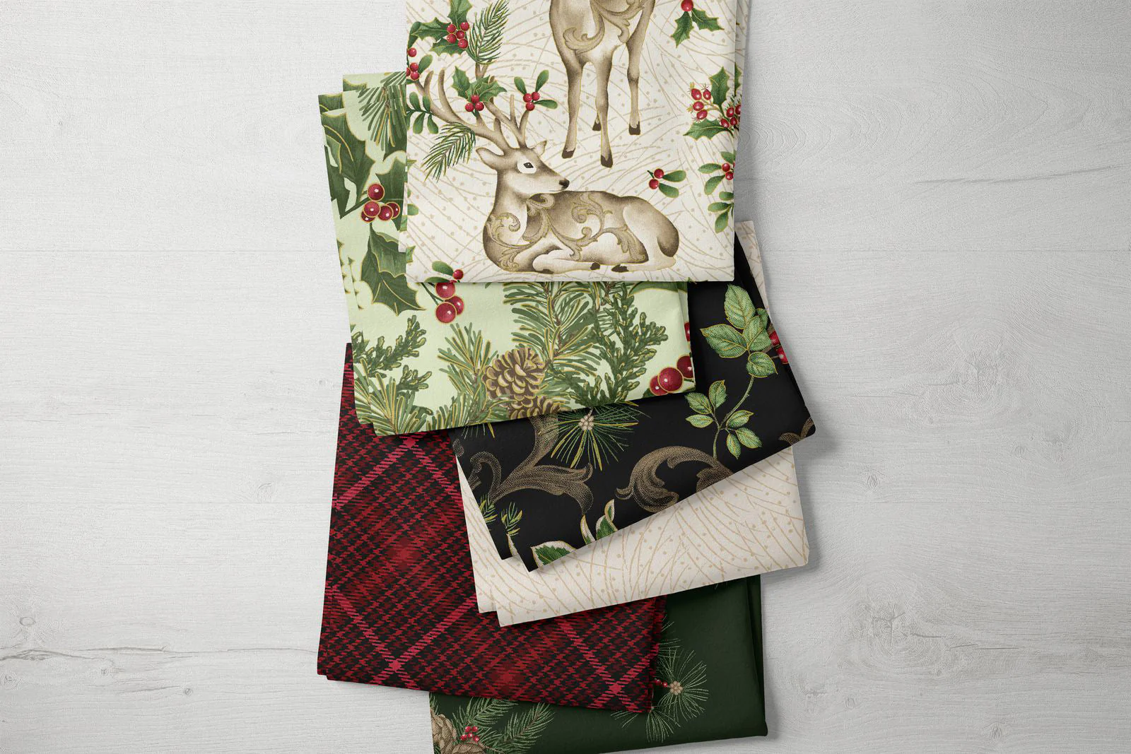Winter In The Pines Fabric Collection - Magic Scroll Pine Black - Image 5