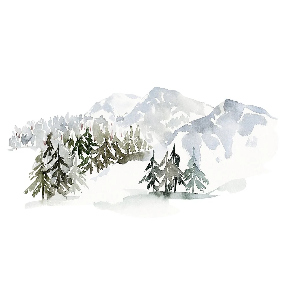 Winter Mountains Fabric Panel