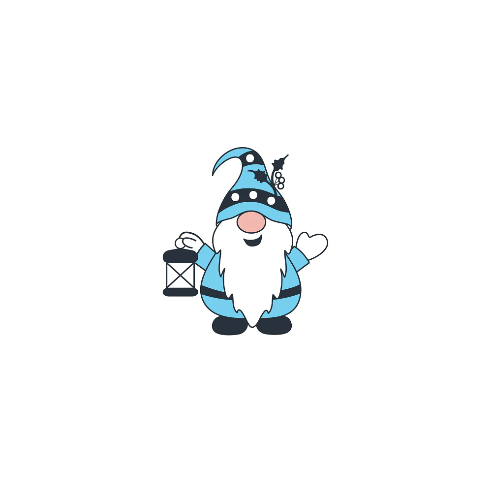 Winter Wonderland Gnome & Lantern Fabric Panel