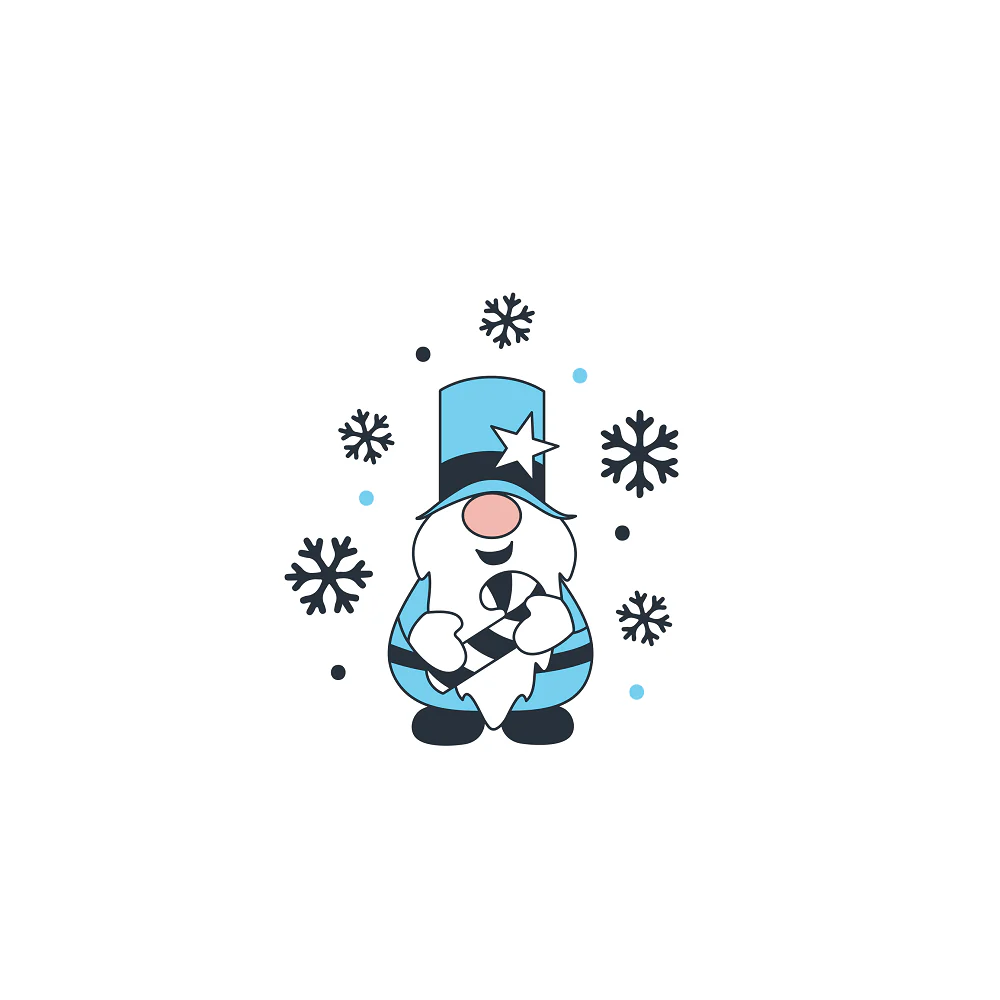 Winter Wonderland Gnome & Snowflakes Fabric Panel