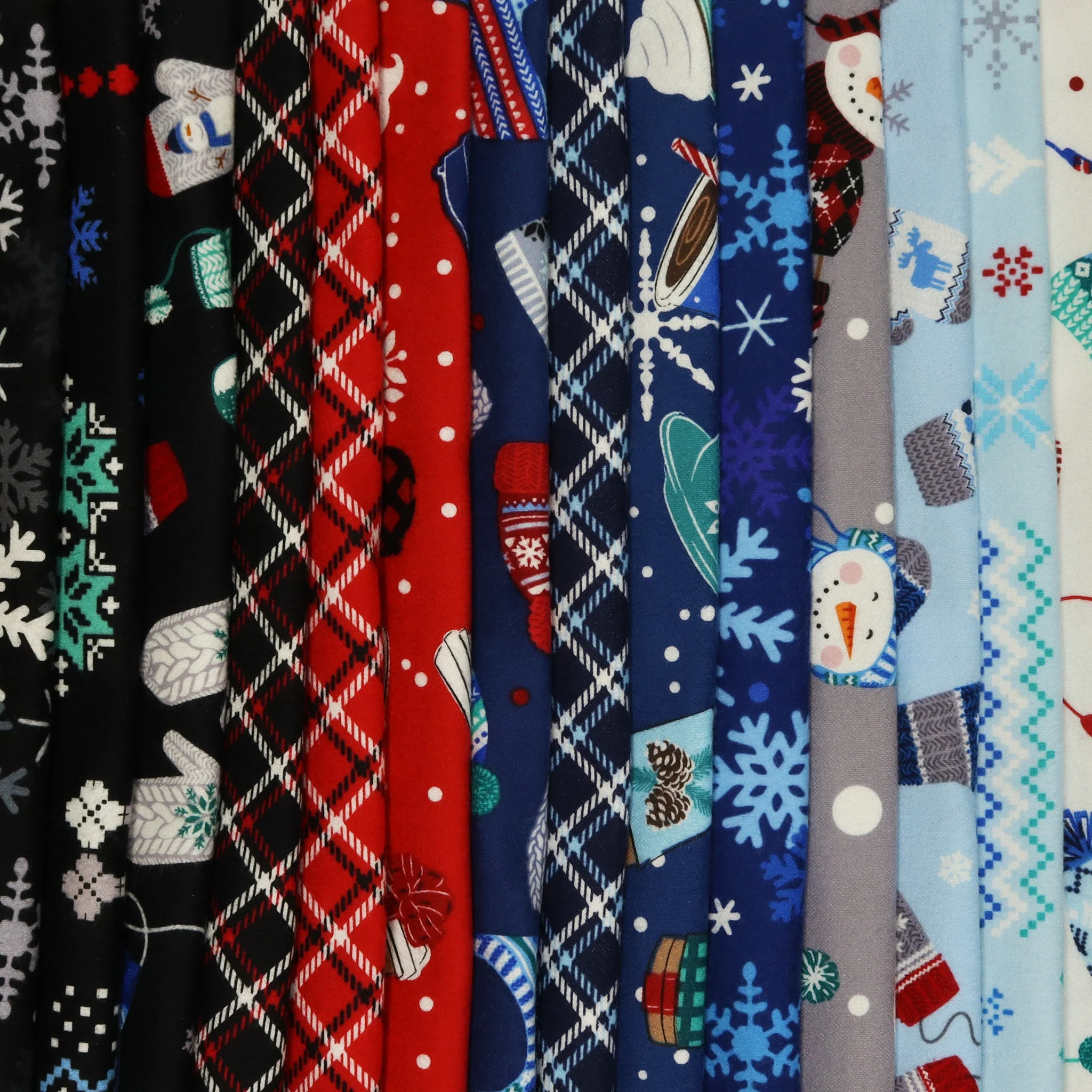 Winter Wonders Flannel Fabric Collection - Cozy Hats White - Image 3