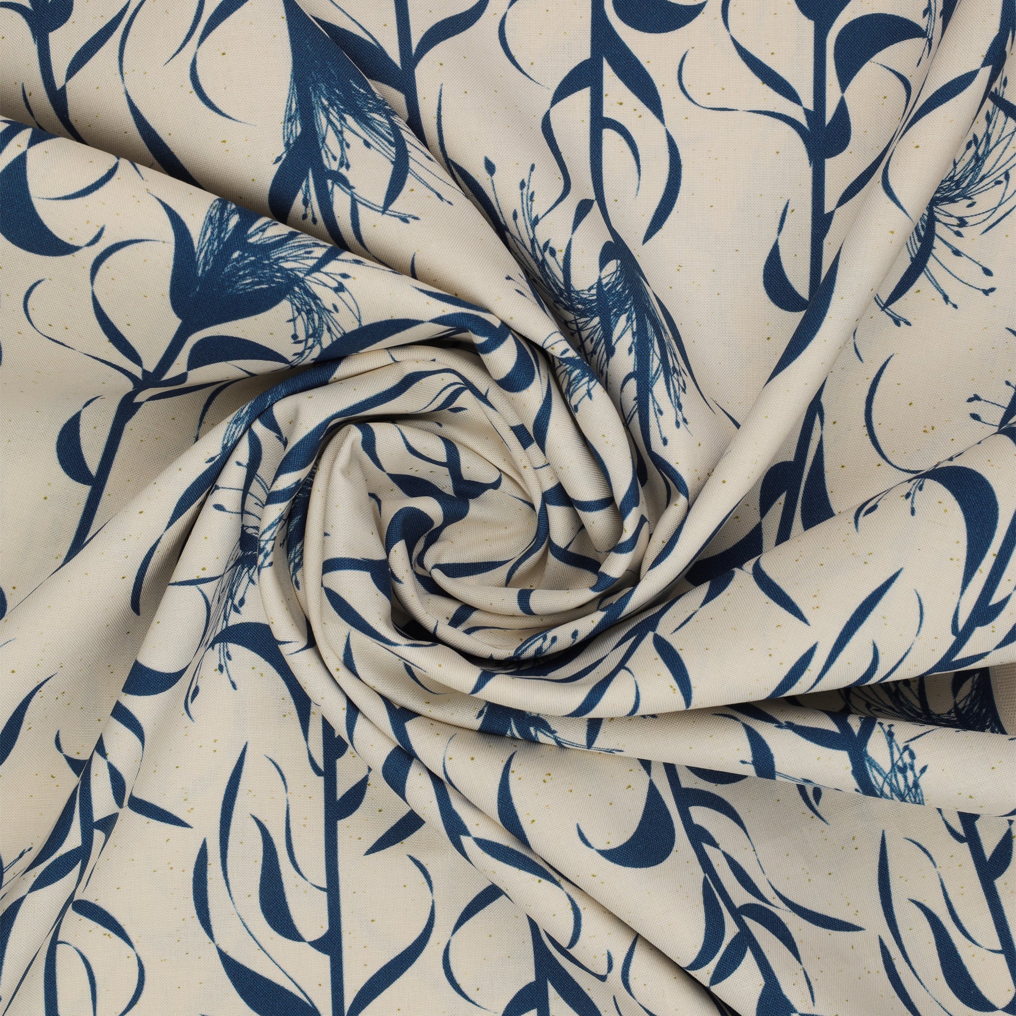 Wishflower Fabric Collection - Broomcorn Blue/Natural - Image 2