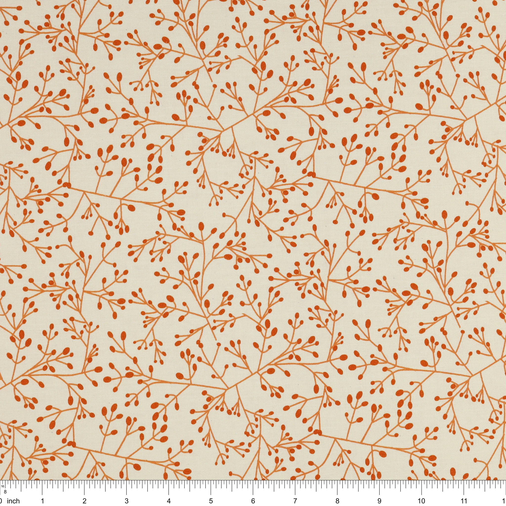 Wishflower Fabric Collection - Tallium Tangle Orange - Image 3