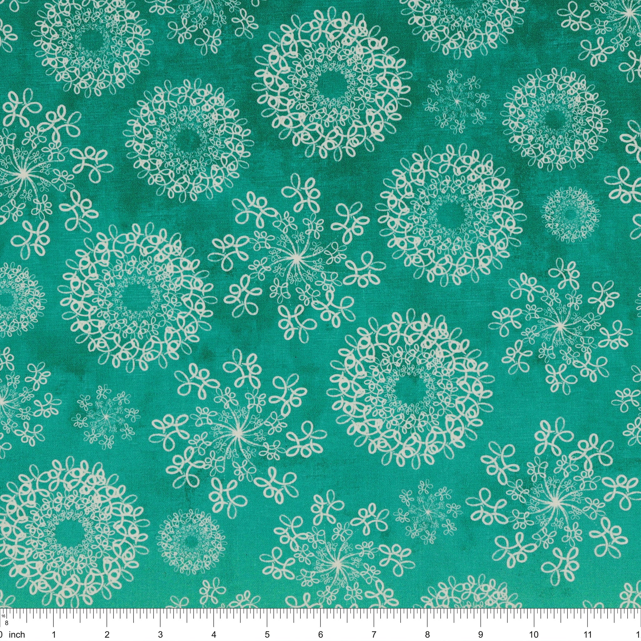 Wishflower Fabric Collection - Wishflower Ombre Lime/Teal - Image 3