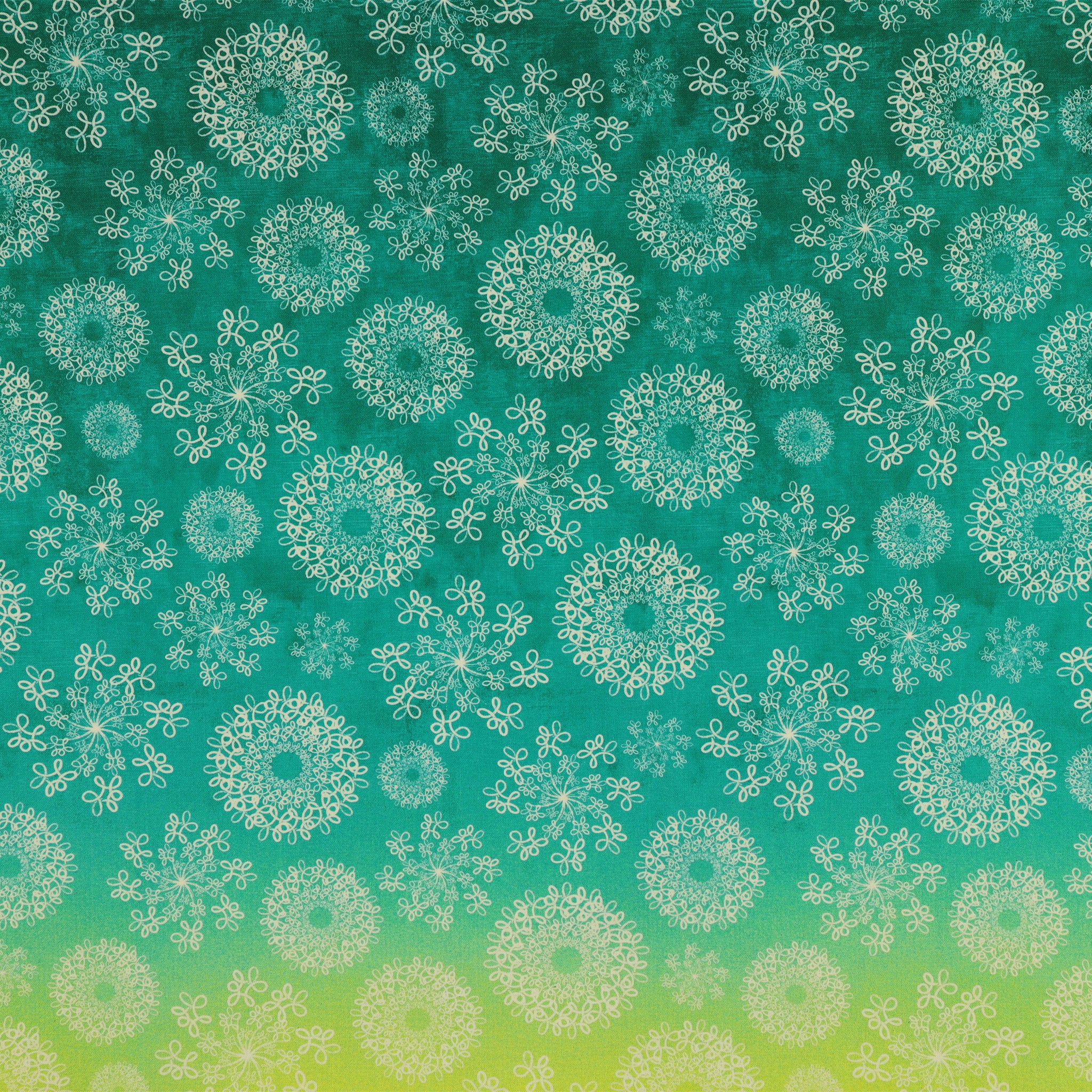 Wishflower Fabric Collection - Wishflower Ombre Lime/Teal - Image 4