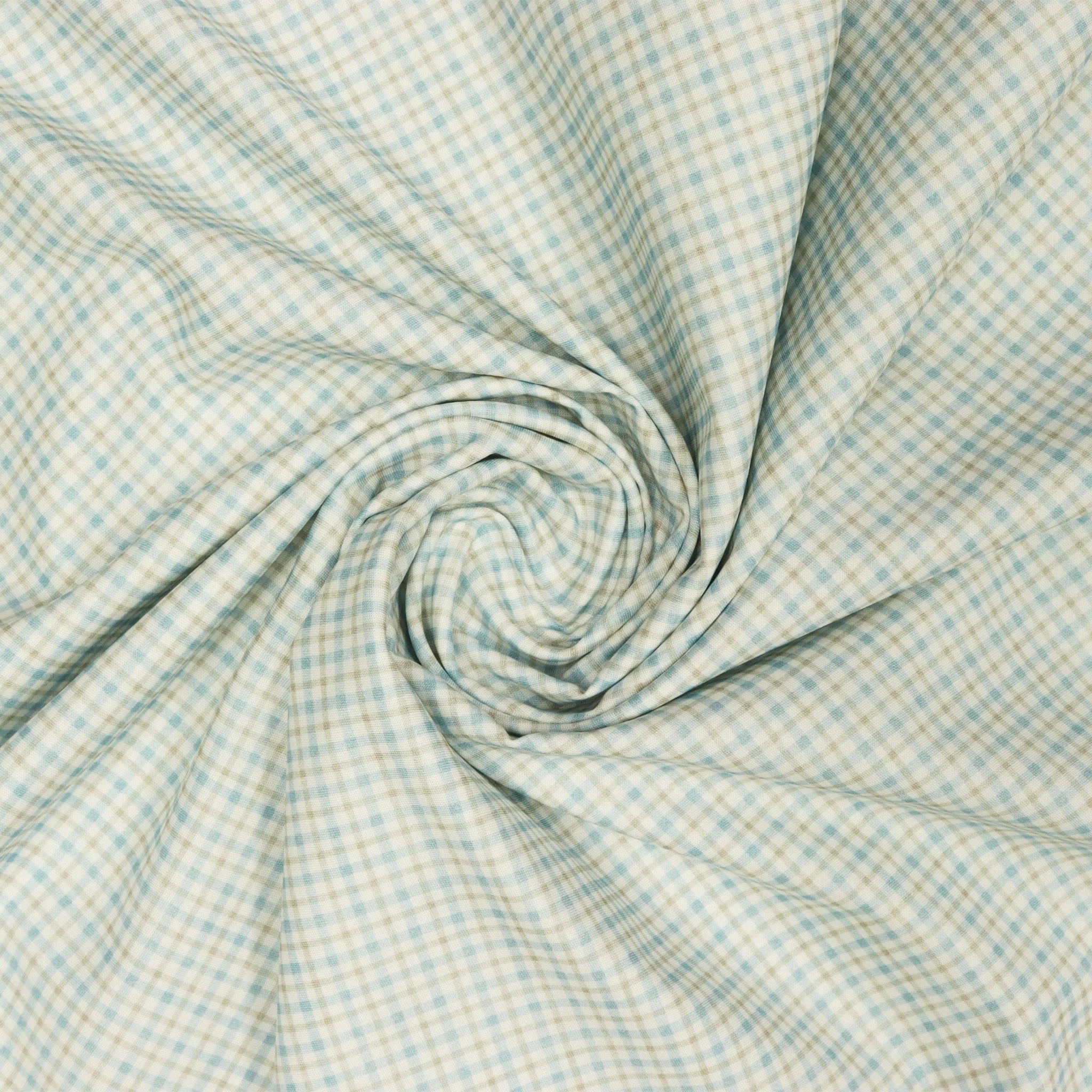 Woodland Wonderland Fabric Collection - Little Plaid Blue/Tan - Image 2