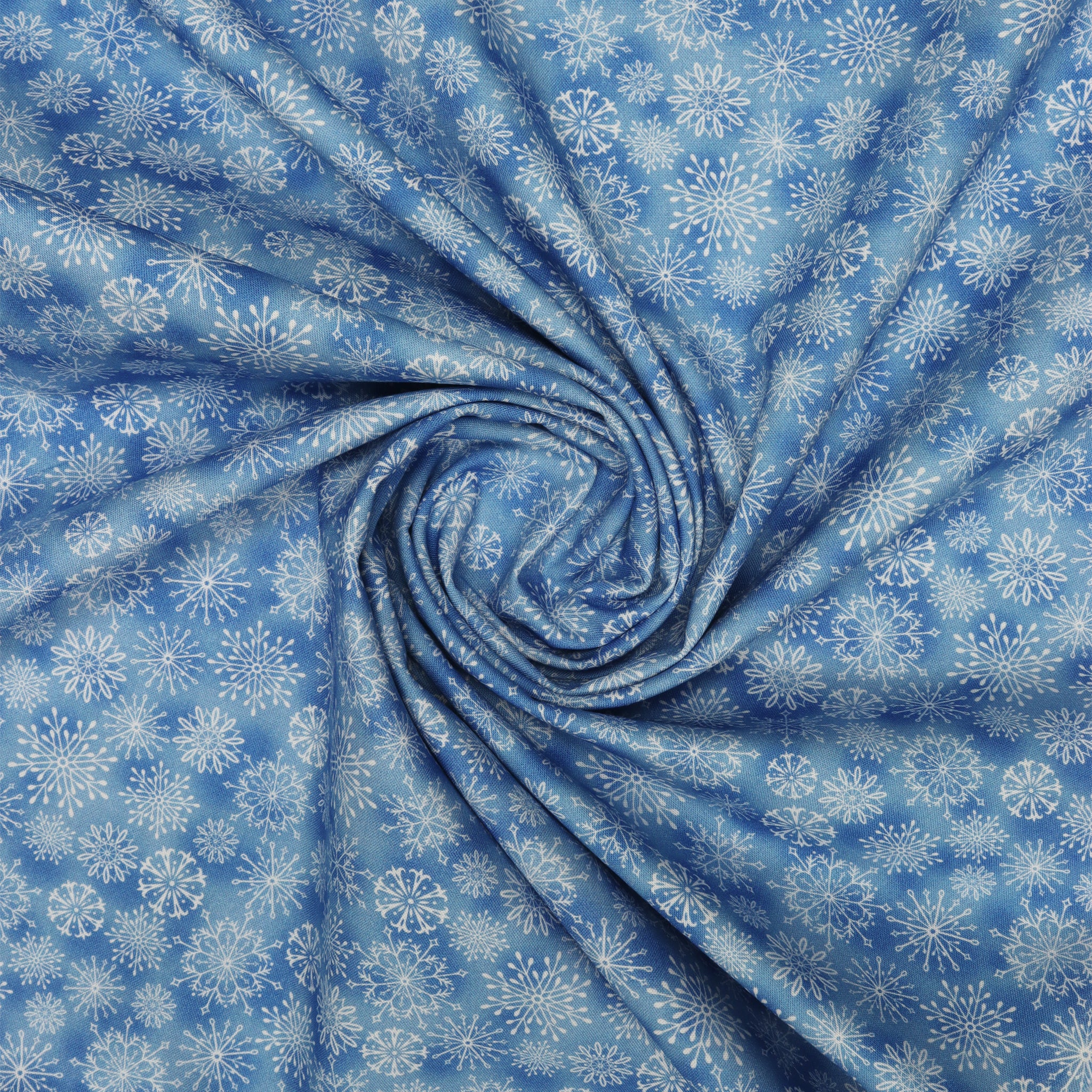 Woodland Wonderland Fabric Collection - Snowflake Wonderland Medium Blue - Image 2