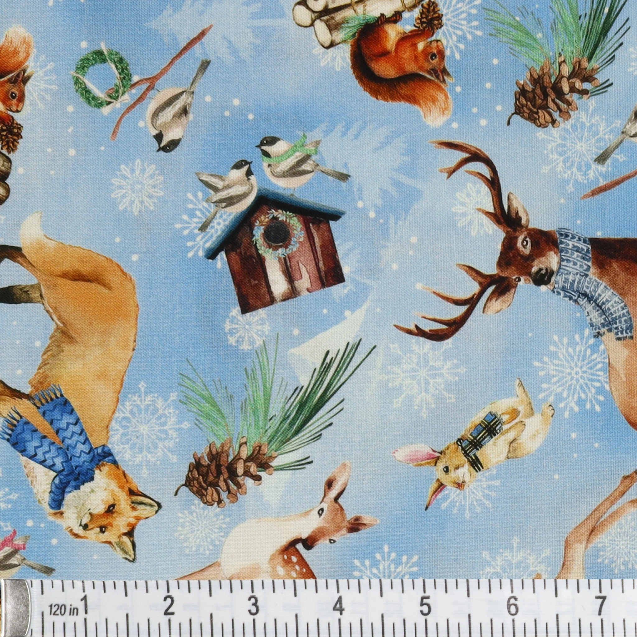 Woodland Wonderland Fabric Collection - Woodland Animals Light Blue - Image 3
