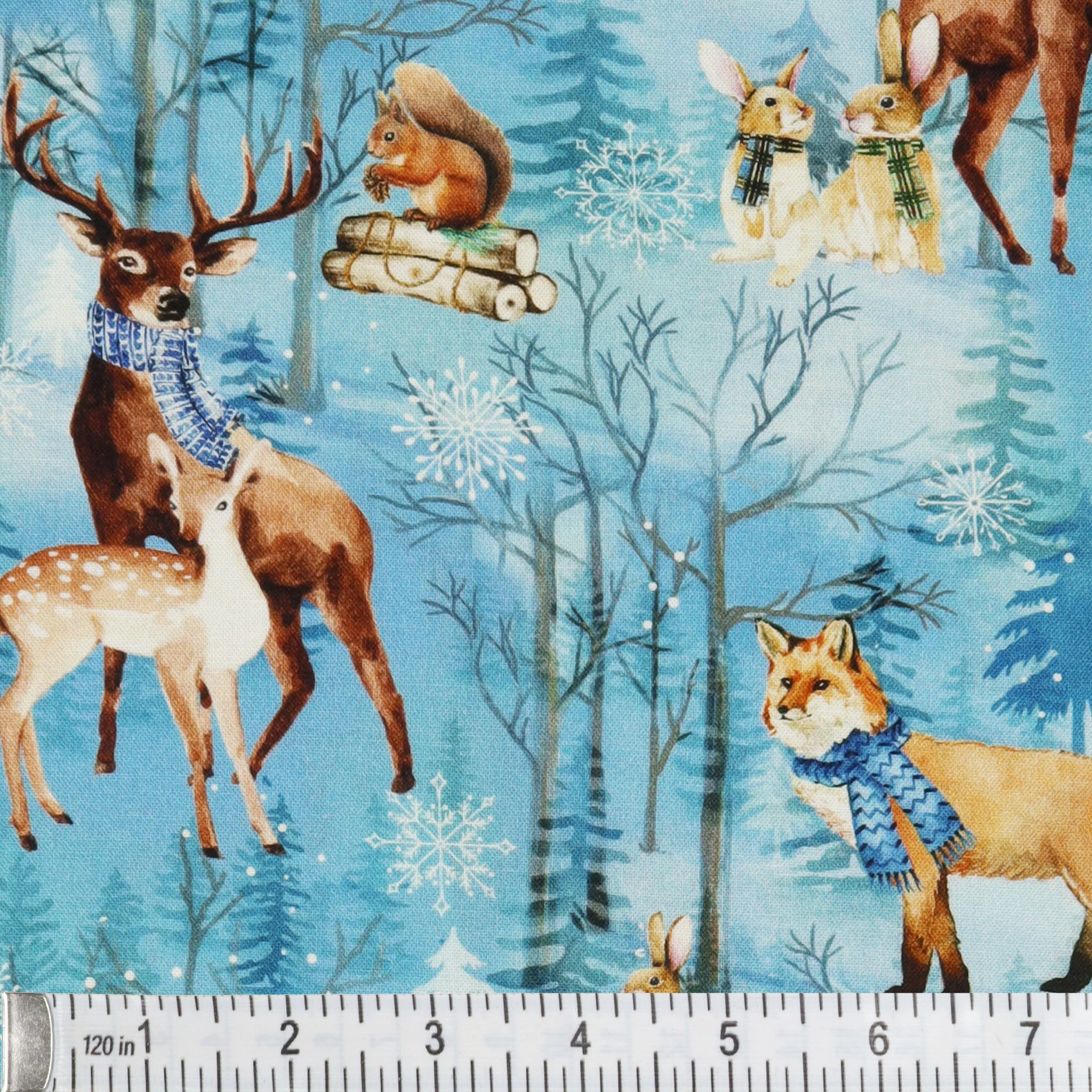 Woodland Wonderland Fabric Collection - Woodland Scenic Medium Blue - Image 3