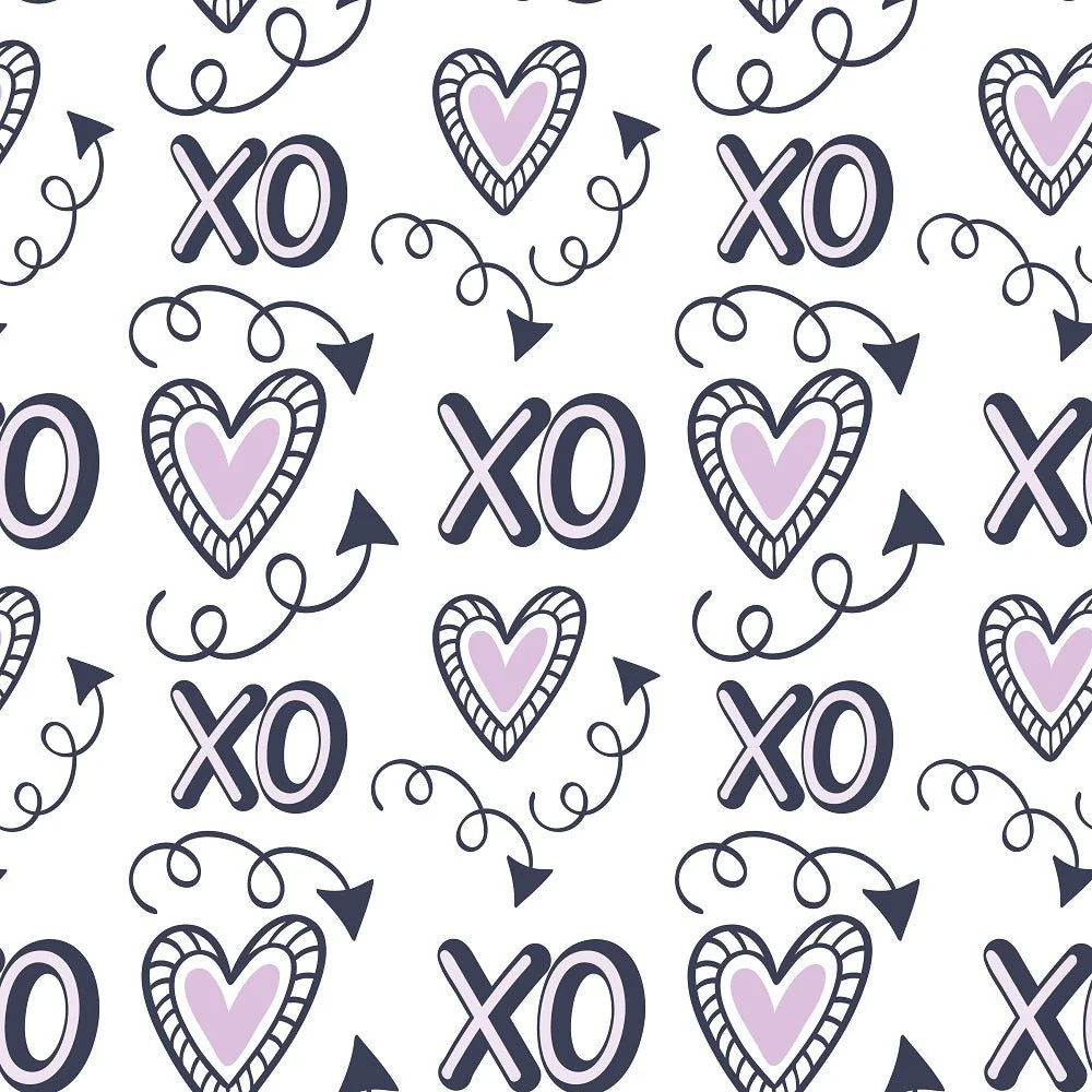 XOXO Hearts Pattern #3 Fabric