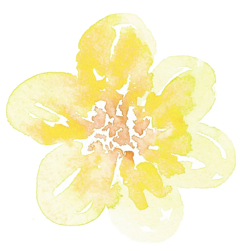 Yellow Watercolor Poppy Wild Flower Fabric Panel