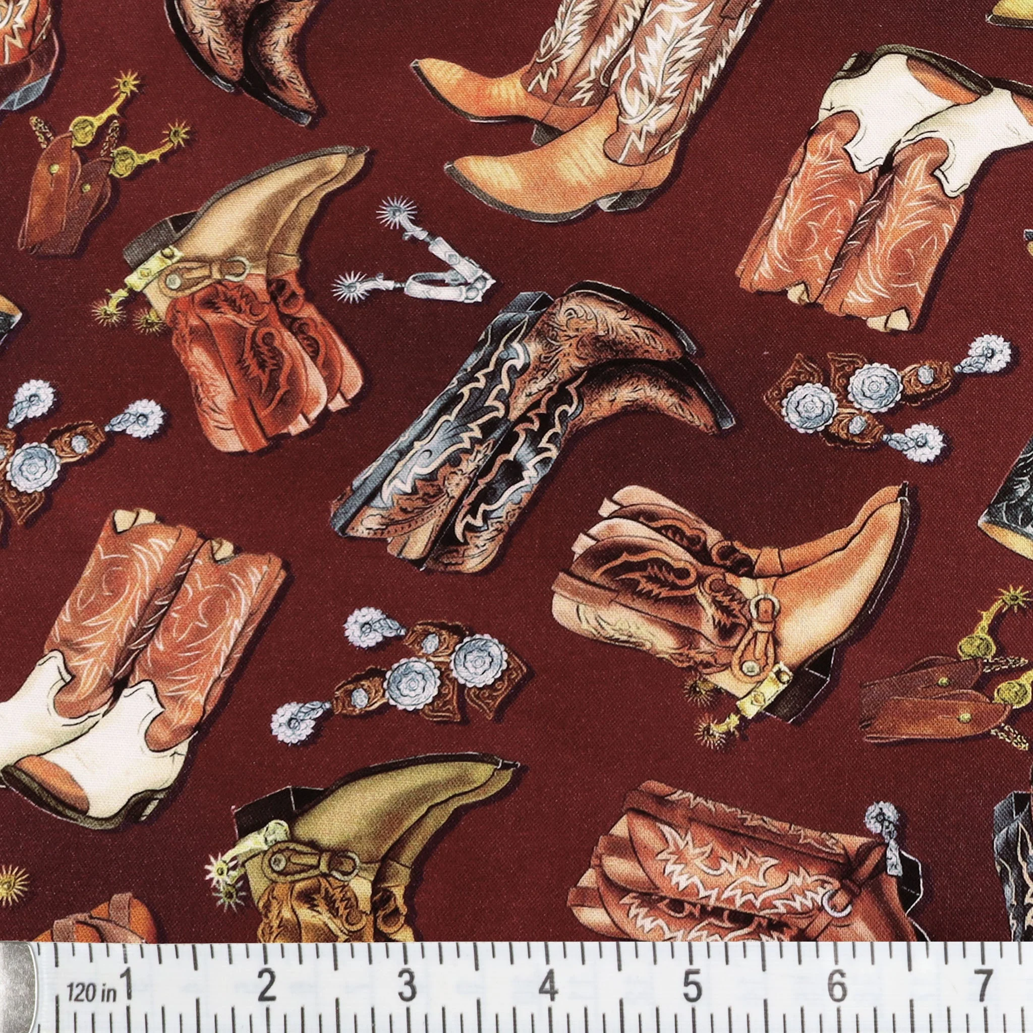 Yellowstone Fabric Collection - Cowboy Boots Brick Red - Image 2