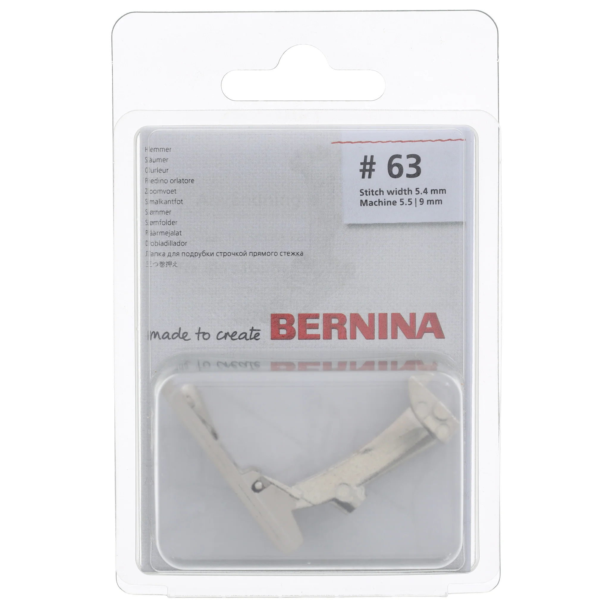 #63 Zigzag Hemmer Foot, Bernina #0084837300 - Image 2